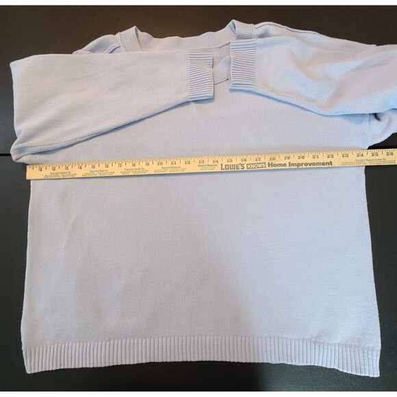 J Jill Womens L Blue Pastel Long Sleeve Relaxed Fit Pullover Sweater Cabincore - Picture 16 of 16